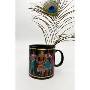 1988 Laurel Burch Familia del Mundo Coffee Tea Mug Cup Colorful People United